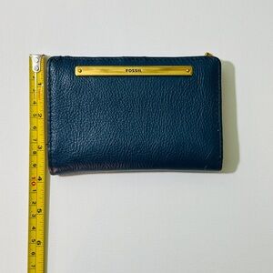 Fossil Brand Teal Colour Snap Bi-Fold Wallet